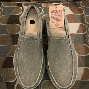 NEW mens Skechers TAUPE CRESTO SHOE extra wide size 10.5